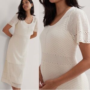 HATCH BRIELLE CROCHET KNIT VANILLA KNIT DRESS SIZE MEDIUM